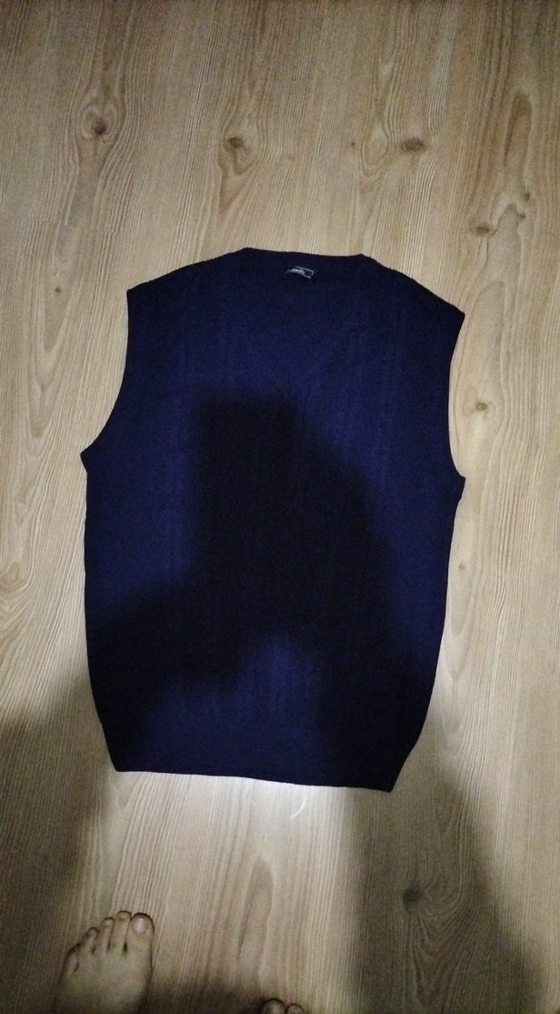 erkek Lacivert Triko Kolsuz Süveter - Görsel 2