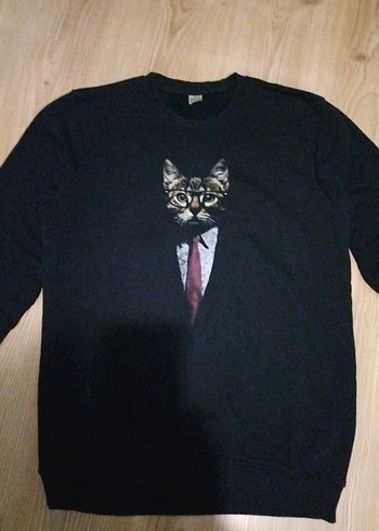 Kadın siyah Baskılı Uzun Kollu Sweatshirt - Görsel 2