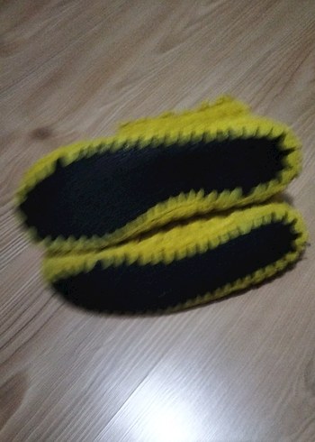 hardal sarısı Örgü Kadın Terlik - Görsel 2