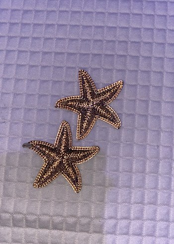 Pul İşlemeli Mini Deniz Yıldızı Küpeler - Görsel 2