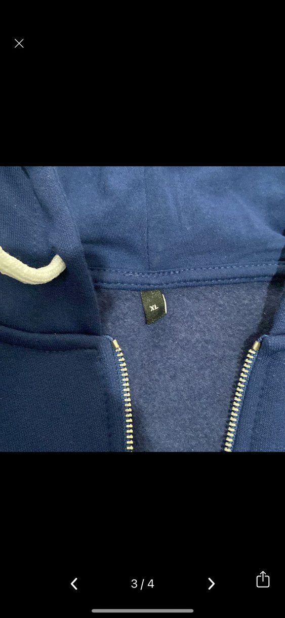 Mavi Kapüşonlu Fermuarlı Sweatshirt - Görsel 3