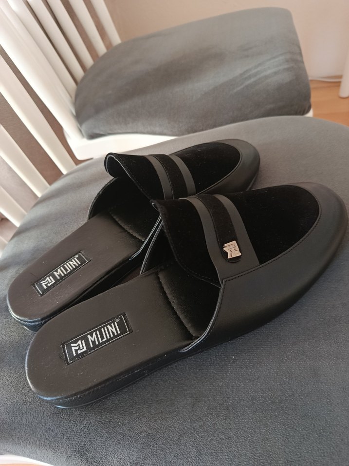 Erkek Klasik Siyah Tokalı Ev Terliği - Görsel 3