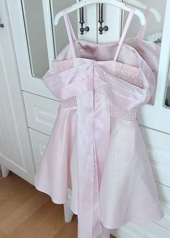 Pudra pembe Straplez askılı, Çocuk Elbise 6,7 yaş - Görsel 7