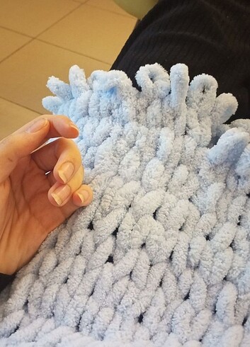 Puffy örgü atkı