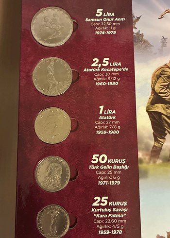 Türkiye Cumhuriyeti Nostalji Madeni Para Seti 1959-1980 - Görsel 3