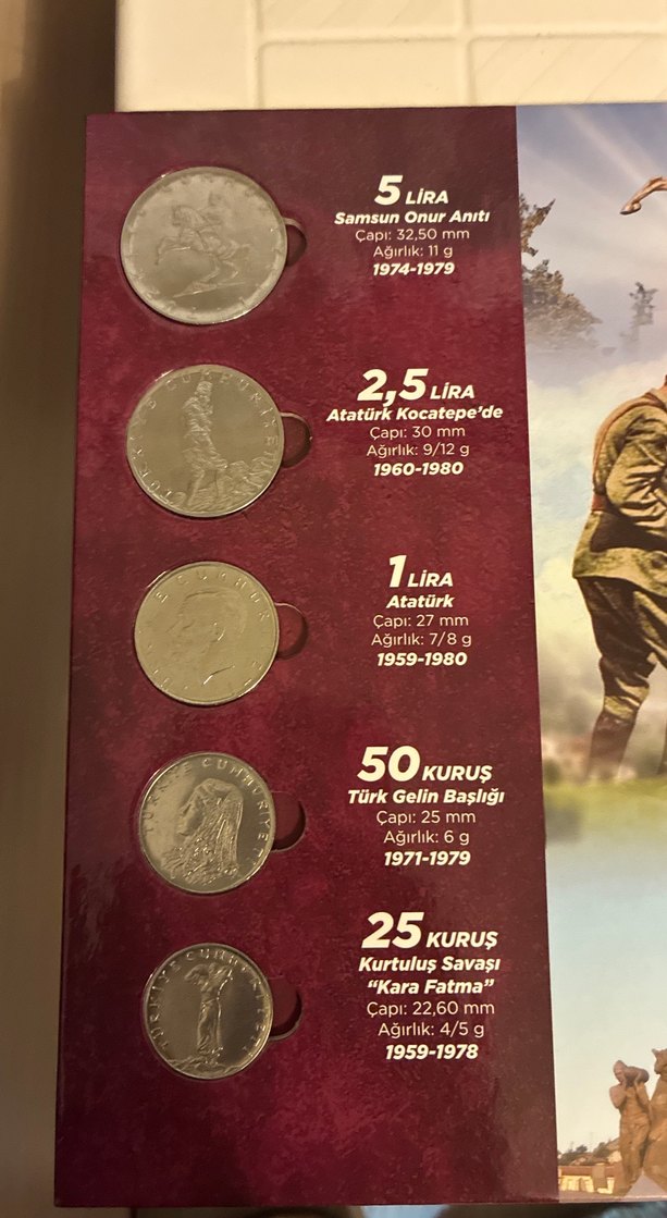 Türkiye Cumhuriyeti Nostalji Madeni Para Seti 1959-1980 - Görsel 3