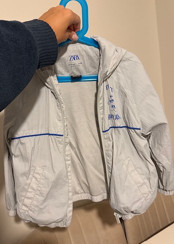 Zara Acik Gri Kapusonlu Hafif Ceket