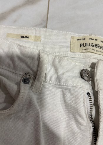 Beyaz Denim Midi Erkek Şort - Görsel 2