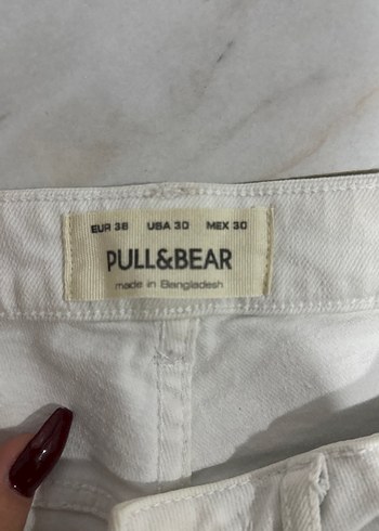 Beyaz Denim Midi Erkek Şort - Görsel 4