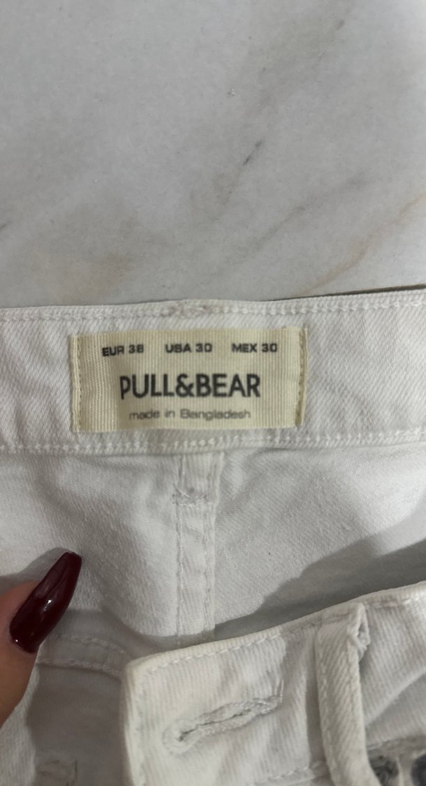 Beyaz Denim Midi Erkek Şort - Görsel 4