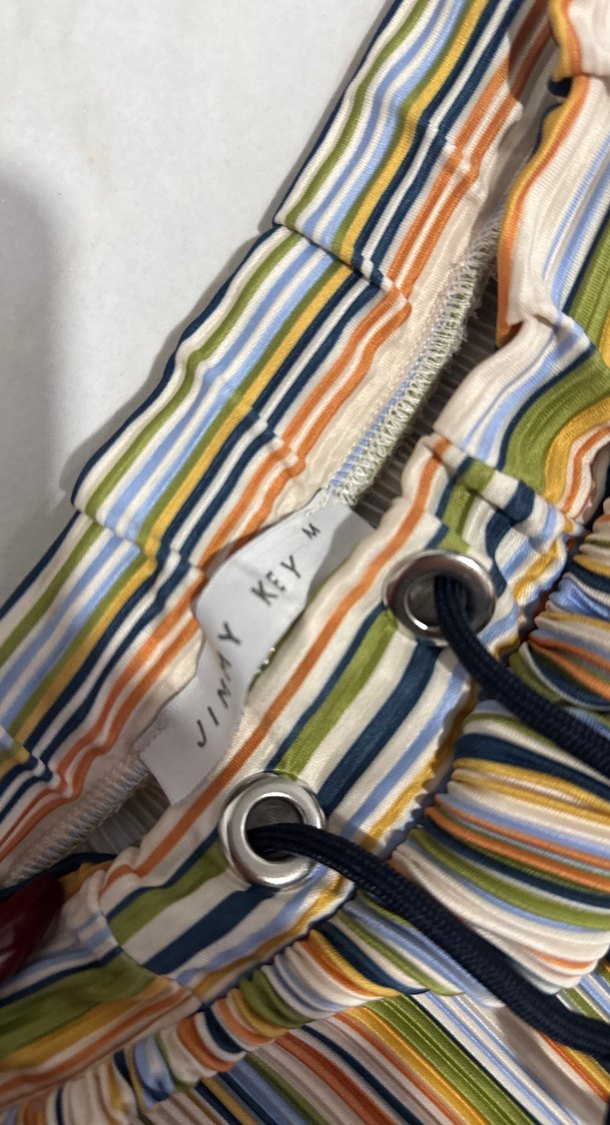 Renkli Çizgili Bol Kadın Pantolon - Görsel 2