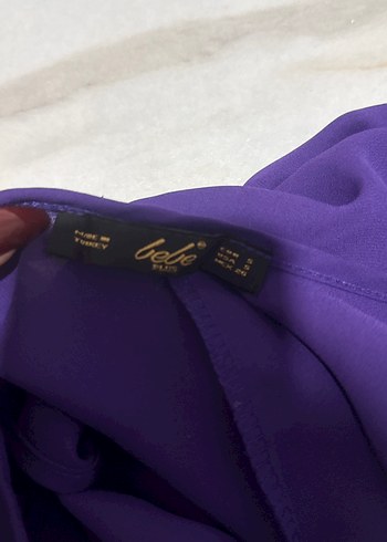 Mor V Yaka Kolsuz Bluz - Görsel 4