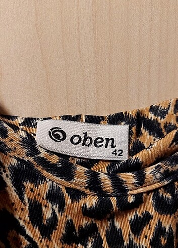 42 Beden kahverengi Renk Leopar likrali elbise