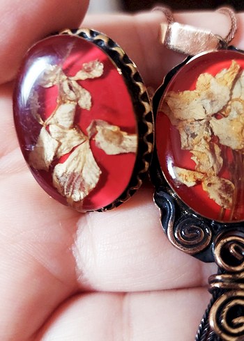 Çiçel kolye ve yüzük takim. - Görsel 2