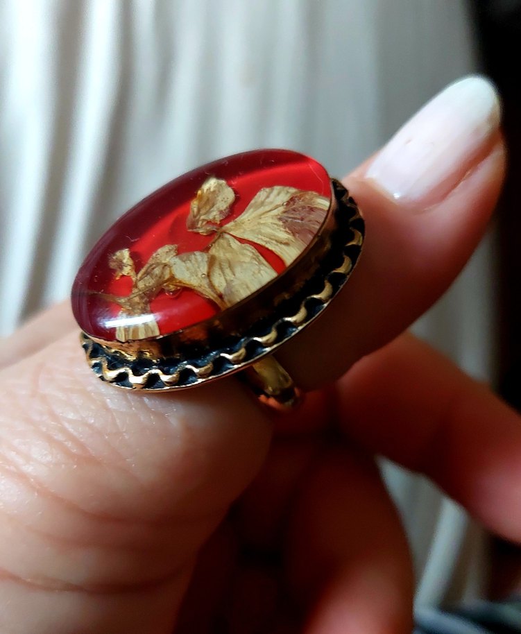 Çiçel kolye ve yüzük takim. - Görsel 3