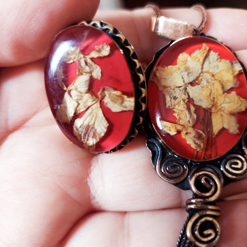 Çiçel kolye ve yüzük takim. - Görsel 2