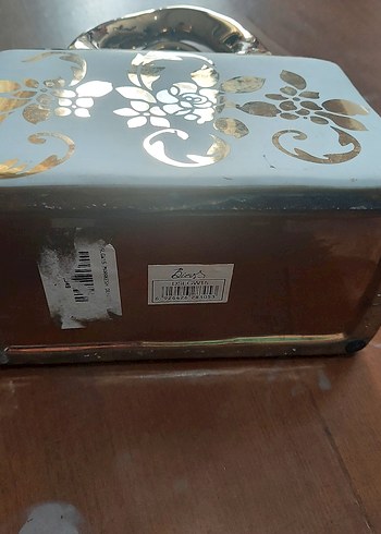  Beden Altın Renkli Seramik Çiçek Desenli Kadın Çantası dekorasyon