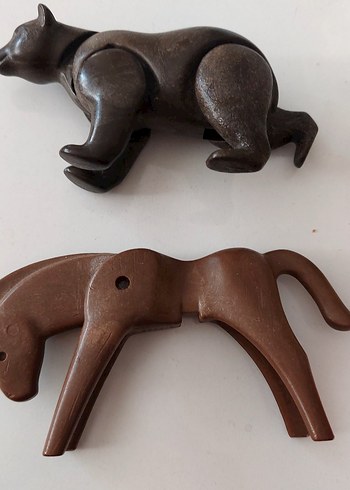 Vintage haraketli Ayı ve At Figürleri - Görsel 2