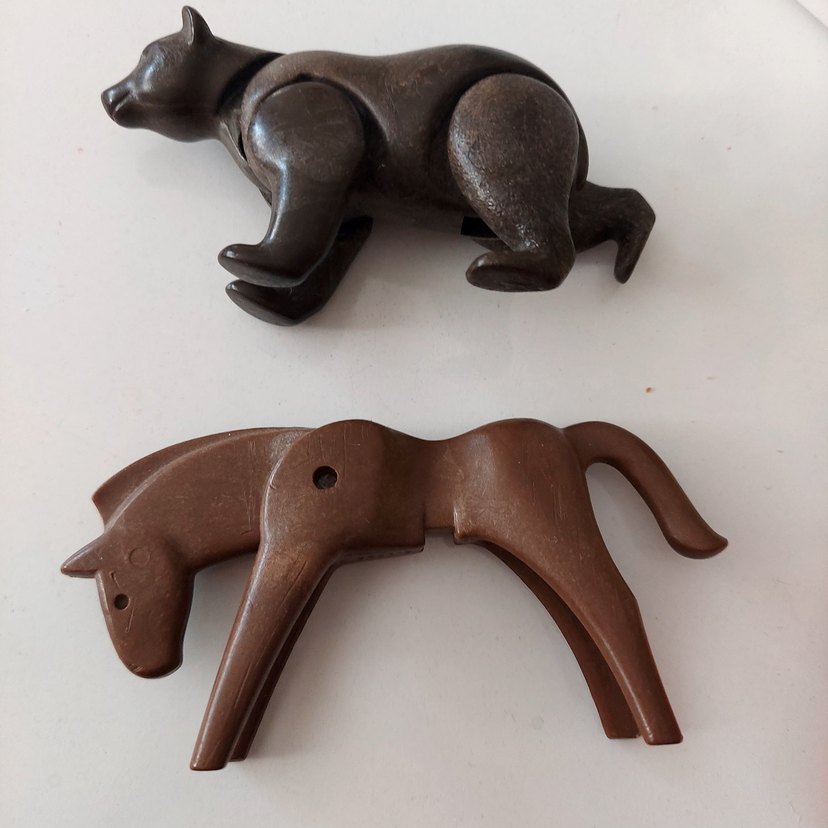 Vintage haraketli Ayı ve At Figürleri - Görsel 2