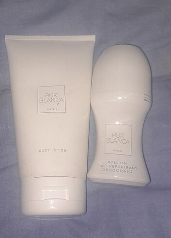 AVON.PUR BLANCA.Parfümlü vücut losyonu ve Parfumlü roll-on.