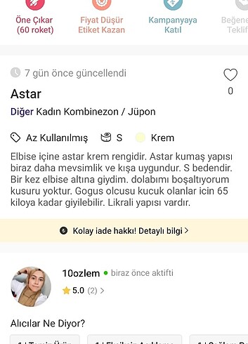 Diğer Uzun astar