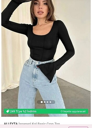 İspanyol kol basic crop top