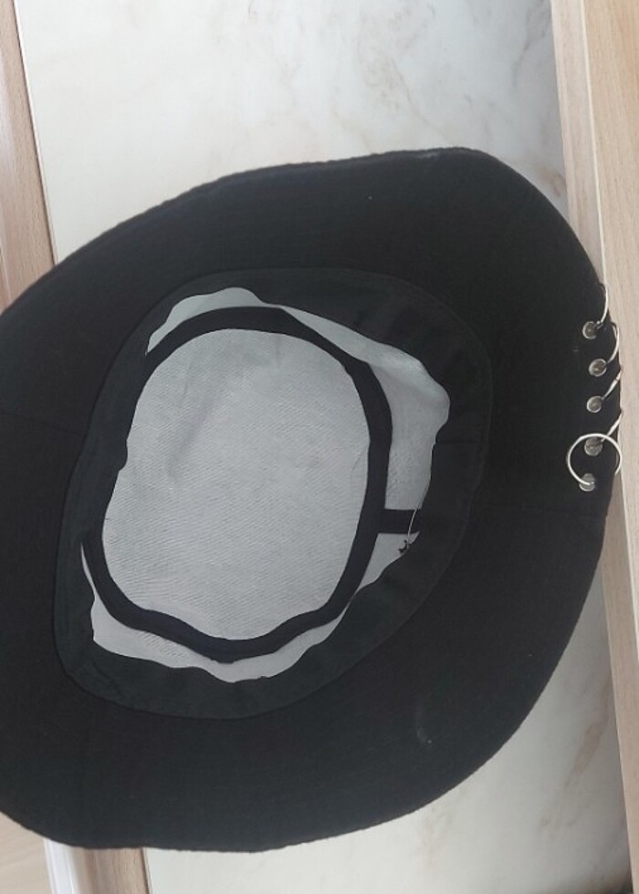 Keten siyah safari şapka - Görsel 2