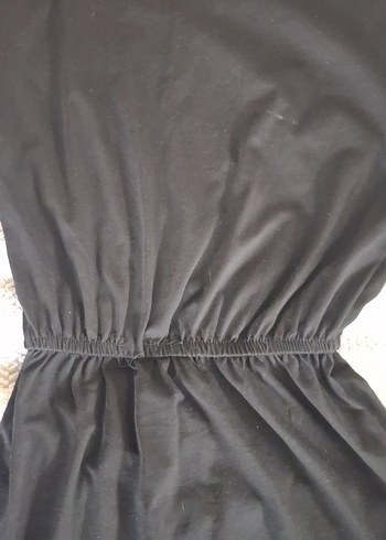 Siyah Drapeli Uzun Kolsuz Elbise - Görsel 3