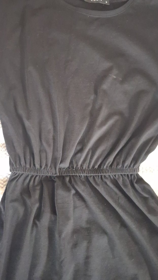 Siyah Drapeli Uzun Kolsuz Elbise - Görsel 3