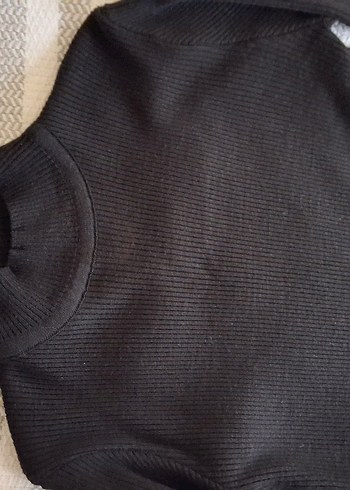 kemerli Siyah Boğazlı Kadın elbise - Görsel 2