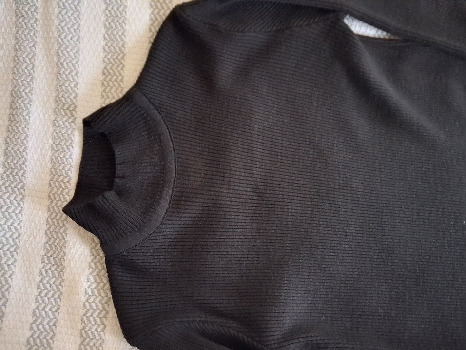 kemerli Siyah Boğazlı Kadın elbise - Görsel 2