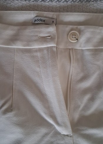 Beyaz Kumaş Kadın Pantolon - Görsel 2