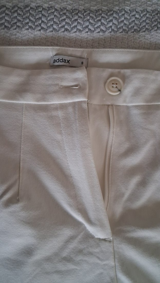 Beyaz Kumaş Kadın Pantolon - Görsel 2