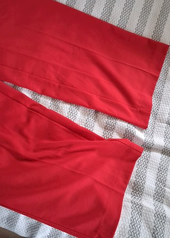 Addax Düğmeli Kırmızı Kadın Kumaş pantolon - Görsel 3