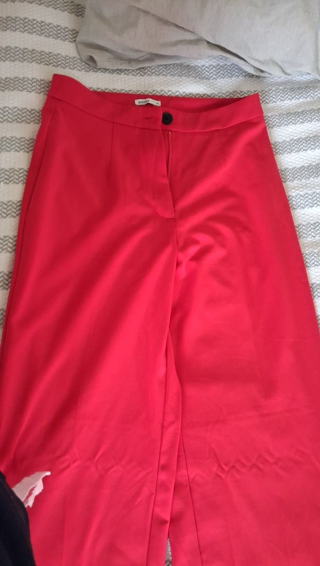 Addax Düğmeli Kırmızı Kadın Kumaş pantolon - Görsel 4