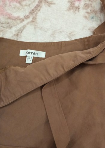 Bej Midi Keten Etek - Görsel 3