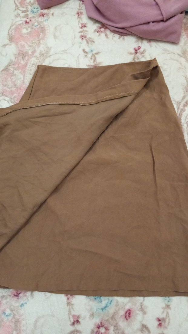 Bej Midi Keten Etek - Görsel 2