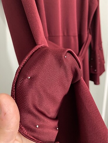 48 Beden bordo Renk Elbise