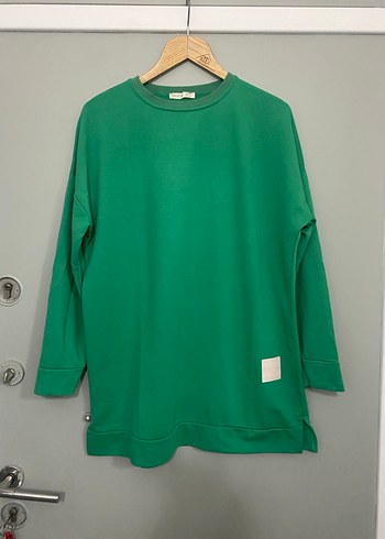 Yeşil Kadın Sweatshirt, Uzun Kollu, Rahat Kesim