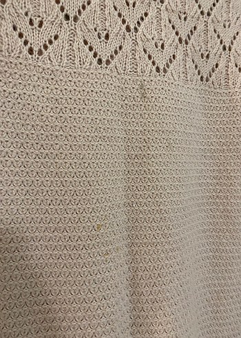 Bej Örgü Kadın Triko Uzun Kollu Kazak - Görsel 3