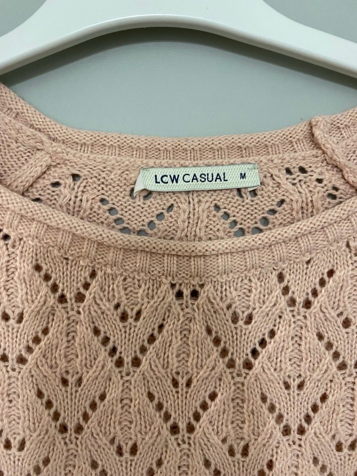 Bej Örgü Kadın Triko Uzun Kollu Kazak - Görsel 5