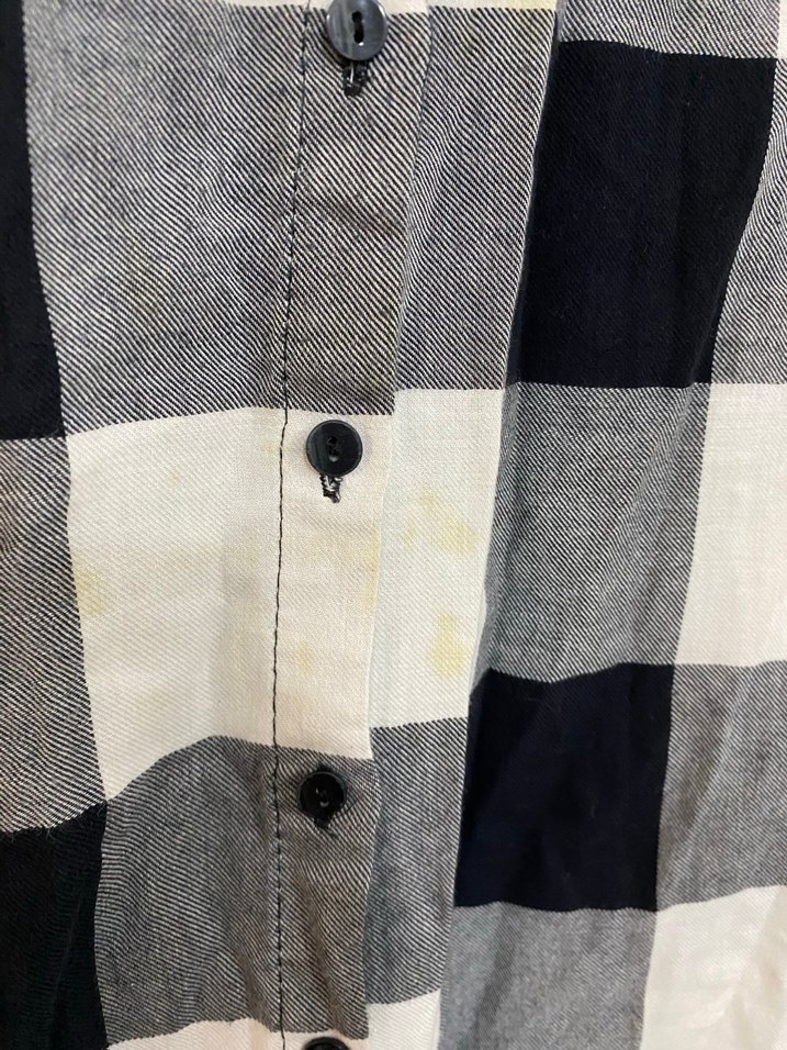 Kadın Gri Ekose Düğmeli Uzun Kollu Gömlek - Görsel 3