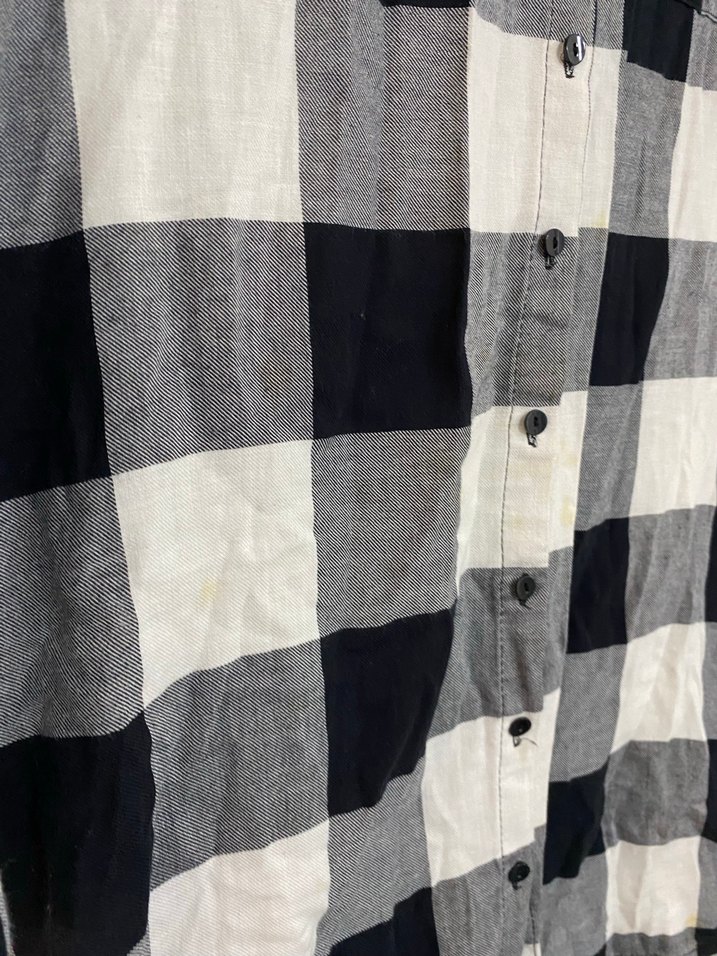 Kadın Gri Ekose Düğmeli Uzun Kollu Gömlek - Görsel 2