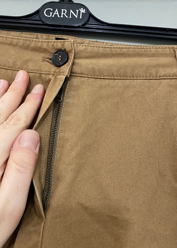 Bej Kadın Keten Kumaş Pantolon - Görsel 3