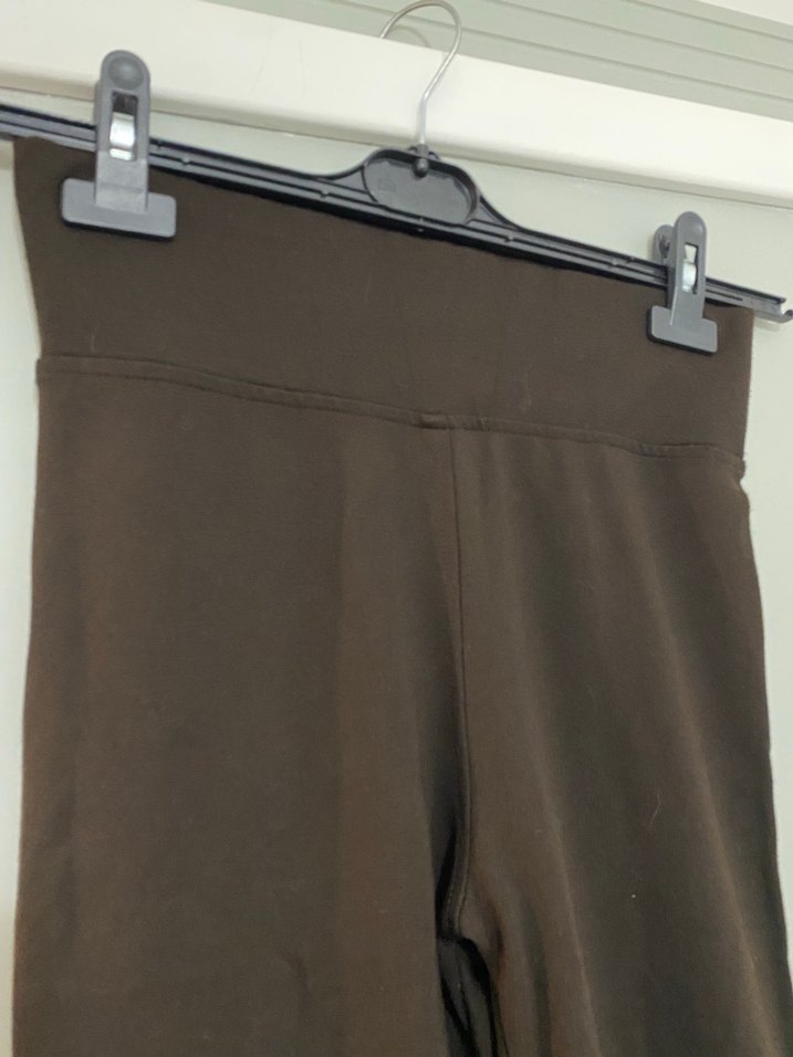 Kahverengi Kadın Dar Kesim Midi Tayt - Görsel 3