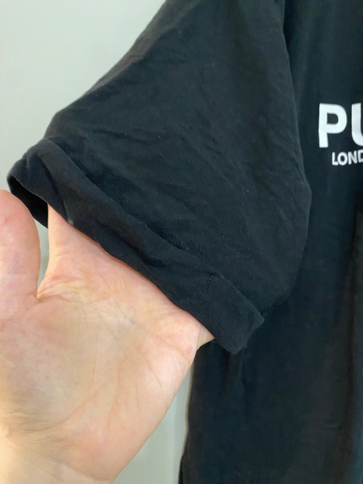 Siyah Baskılı Oversize Kadın Tişört - Görsel 3