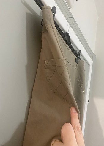 Bej Keten Salaş Etek - Görsel 3