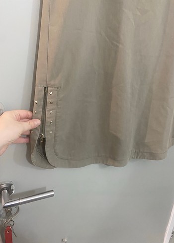 Bej Keten Salaş Etek - Görsel 4