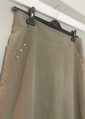 Bej Keten Salaş Etek - Görsel 8