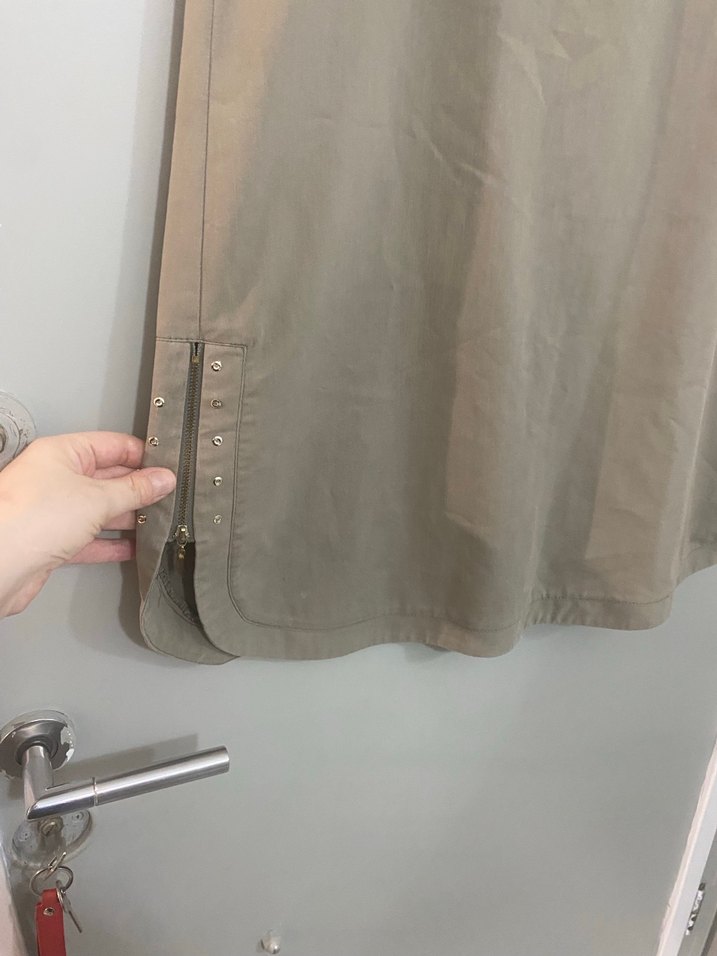 Bej Keten Salaş Etek - Görsel 4